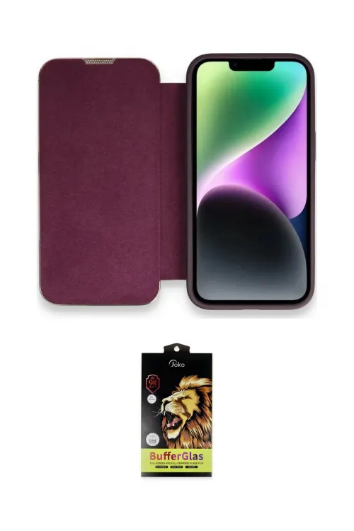 ieg™ iPhone 14 Pro Kılıf Siluet Minimal Serisi - Siyah Buffer Cam Ekran Koruyucu