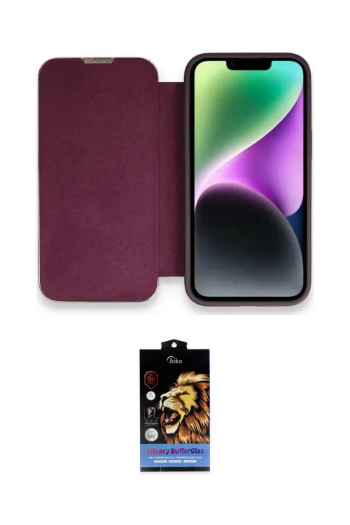 ieg™ iPhone 14 Pro Kılıf Siluet Minimal Serisi - Siyah Buffer Hayalet Cam Ekran Koruyucu