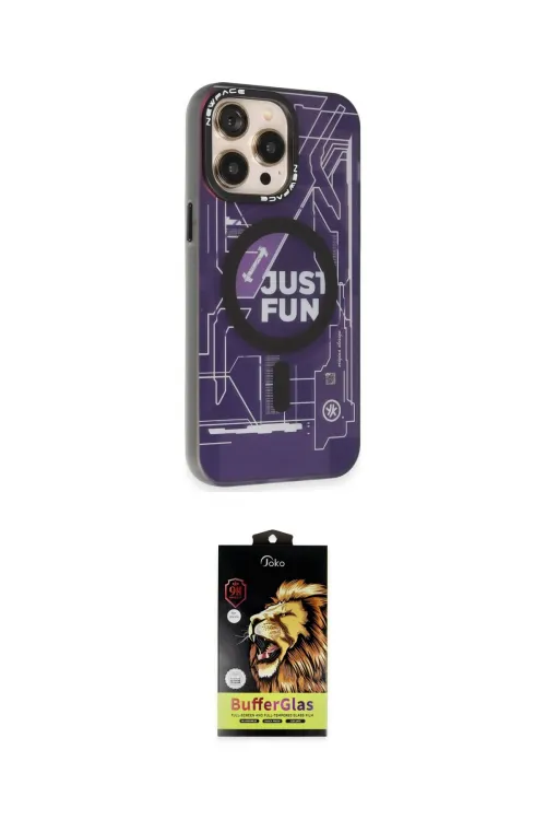 ieg™ iPhone 14 Pro Kılıf Siluet Modern Koleksiyonu - Siyah Buffer Cam Ekran Koruyucu