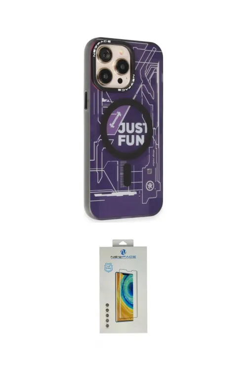 ieg™ iPhone 14 Pro Kılıf Siluet Modern Koleksiyonu - Siyah Polymer Nano Ekran Koruyucu