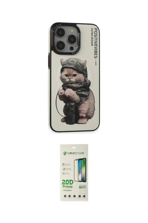 ieg™ iPhone 14 Pro Kılıf Siluet Modern Özel Seri - Siyah 20D Premium Cam Ekran Koruyucu