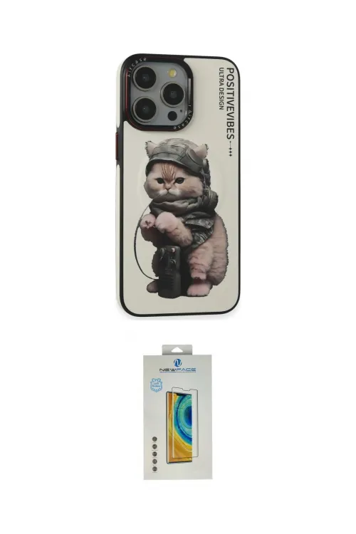 ieg™ iPhone 14 Pro Kılıf Siluet Modern Özel Seri - Siyah Polymer Nano Ekran Koruyucu