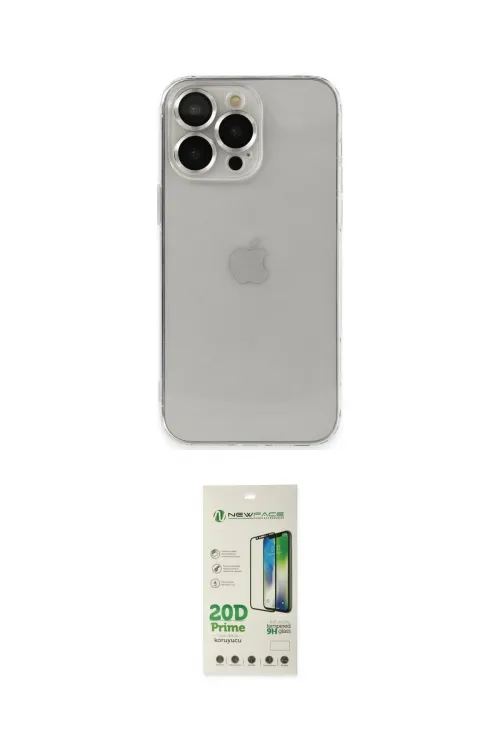ieg™ iPhone 14 Pro Kılıf Ufuk Minimal Özel Seri - Siyah 20D Premium Cam Ekran Koruyucu