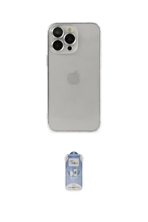ieg™ iPhone 14 Pro Kılıf Ufuk Minimal Özel Seri - Siyah Joko Magic 5D Cam