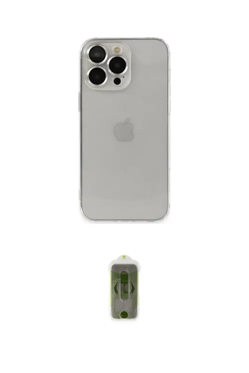 ieg™ iPhone 14 Pro Kılıf Ufuk Minimal Özel Seri - Siyah Joko Magic 5D Hayalet Cam