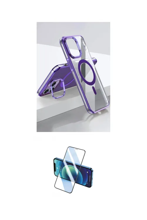 ieg™ iPhone 14 Pro Kılıf Vadi Çizgi Özel Seri - Siyah 3D Antistatik Cam Ekran Koruyucu