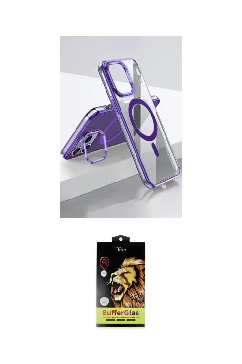 ieg™ iPhone 14 Pro Kılıf Vadi Çizgi Özel Seri - Siyah Buffer Cam Ekran Koruyucu
