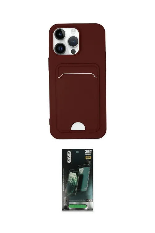 ieg™ iPhone 14 Pro Kılıf Vadi Çizgi Prime - Siyah 360 Mat Full Body Arka Koruyucu