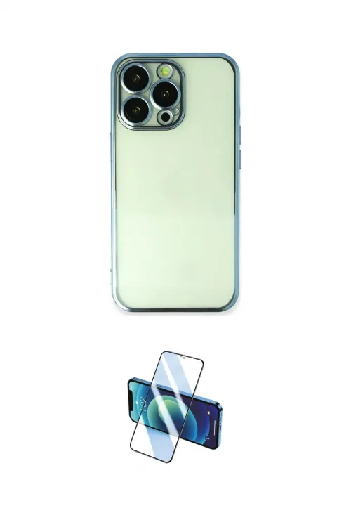 ieg™ iPhone 14 Pro Kılıf Vadi Minimal - Siyah 3D Antistatik Cam Ekran Koruyucu