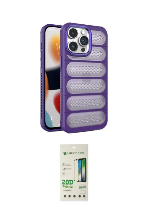 ieg™ iPhone 14 Pro Kılıf Yadigar Doku Özel Seri - Siyah 20D Premium Cam Ekran Koruyucu
