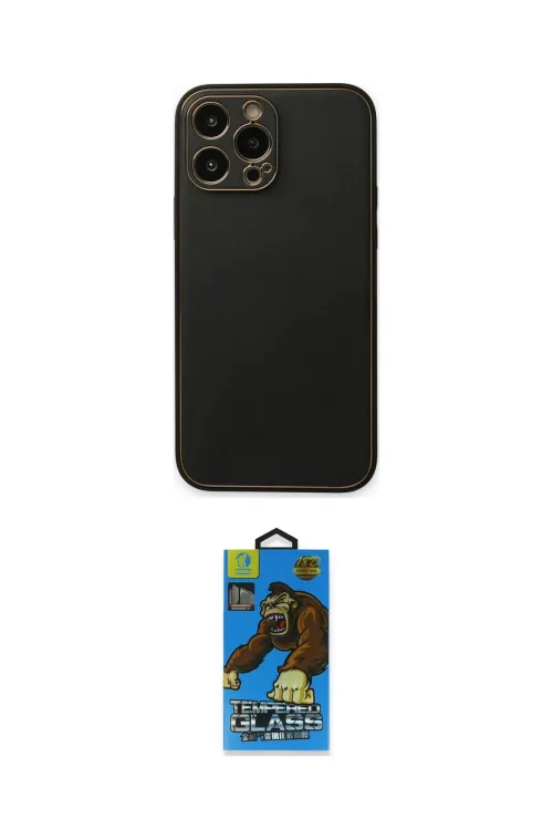 ieg™ iPhone 14 Pro Kılıf Yadigar Klasik - Siyah 18D Cam Ekran Koruyucu