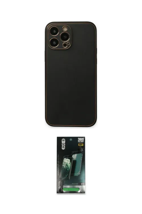 ieg™ iPhone 14 Pro Kılıf Yadigar Klasik - Siyah 360 Mat Full Body Arka Koruyucu