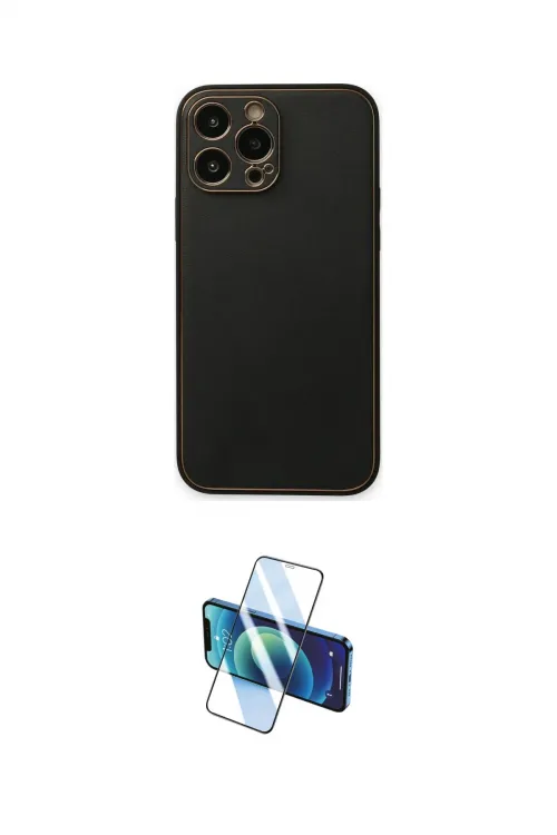 ieg™ iPhone 14 Pro Kılıf Yadigar Klasik - Siyah 3D Antistatik Cam Ekran Koruyucu