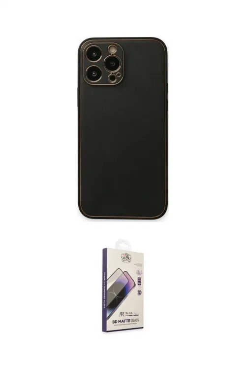 ieg™ iPhone 14 Pro Kılıf Yadigar Klasik - Siyah Bilvis 3D Mat Cam Ekran Koruyucu