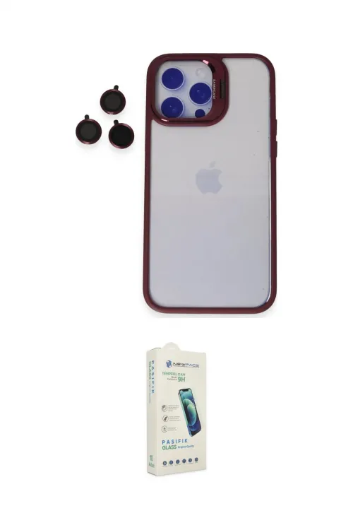 ieg™ iPhone 14 Pro Kılıf Yankı Asil Serisi - Şeffaf Pasifik Cam Ekran Koruyucu