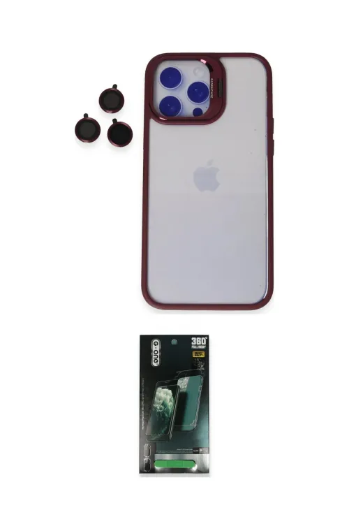 ieg™ iPhone 14 Pro Kılıf Yankı Asil Serisi - Siyah 360 Mat Full Body Arka Koruyucu