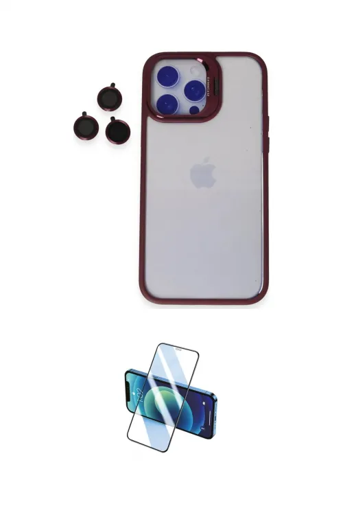 ieg™ iPhone 14 Pro Kılıf Yankı Asil Serisi - Siyah 3D Antistatik Cam Ekran Koruyucu