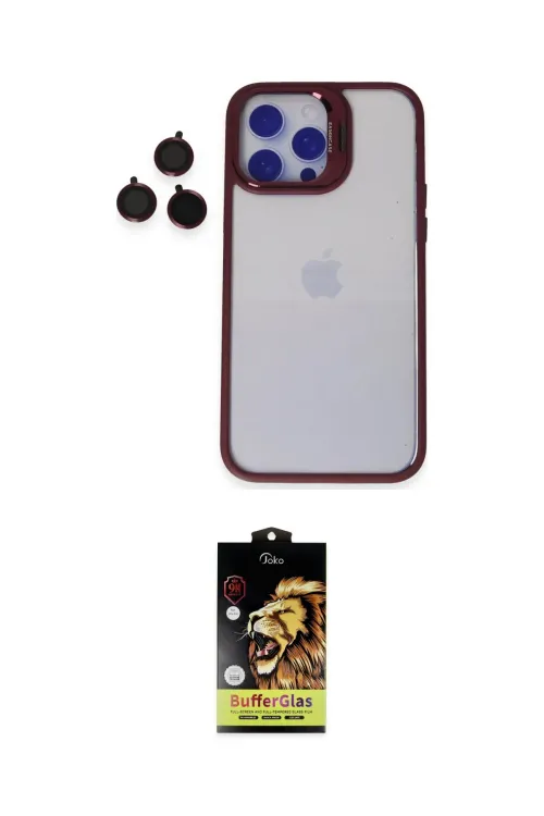 ieg™ iPhone 14 Pro Kılıf Yankı Asil Serisi - Siyah Buffer Cam Ekran Koruyucu