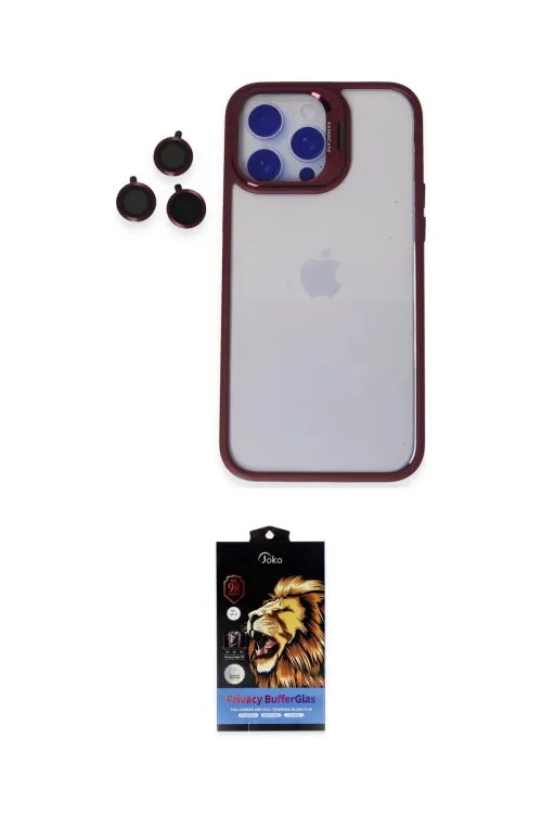 ieg™ iPhone 14 Pro Kılıf Yankı Asil Serisi - Siyah Buffer Hayalet Cam Ekran Koruyucu