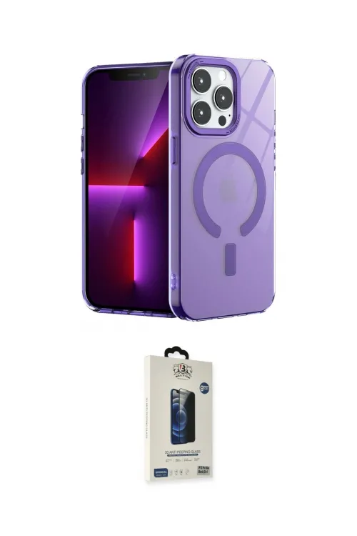 ieg™ iPhone 14 Pro Kılıf Yankı Çizgi - Siyah Bilvis Hayalet Cam Ekran Koruyucu
