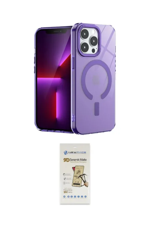 ieg™ iPhone 14 Pro Kılıf Yankı Çizgi - Siyah Mat Seramik Nano Ekran Koruyucu