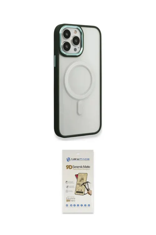 ieg™ iPhone 14 Pro Kılıf Yankı Işık Özel Seri - Siyah Mat Seramik Nano Ekran Koruyucu