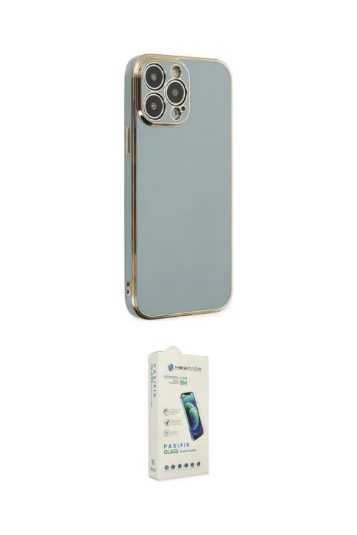 ieg™ iPhone 14 Pro Kılıf Yankı Serisi - Şeffaf Pasifik Cam Ekran Koruyucu