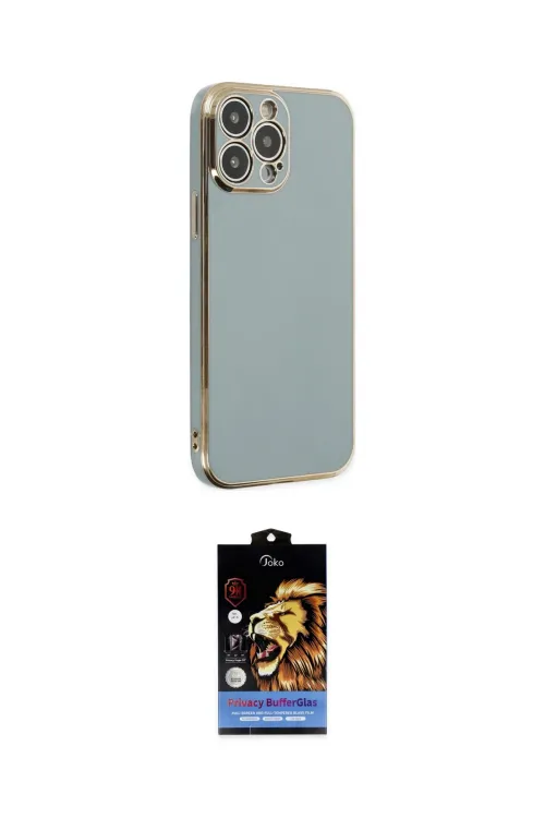 ieg™ iPhone 14 Pro Kılıf Yankı Serisi - Siyah Buffer Hayalet Cam Ekran Koruyucu