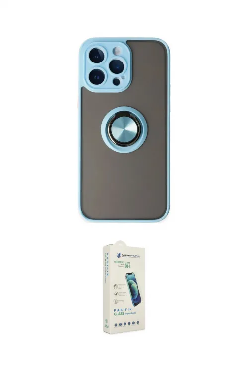 ieg™ iPhone 14 Pro Kılıf Yörünge Çizgi - Şeffaf Pasifik Cam Ekran Koruyucu