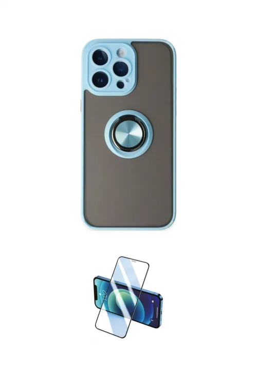 ieg™ iPhone 14 Pro Kılıf Yörünge Çizgi - Siyah 3D Antistatik Cam Ekran Koruyucu