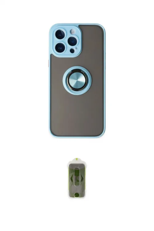 ieg™ iPhone 14 Pro Kılıf Yörünge Çizgi - Siyah Joko Magic 5D Hayalet Cam