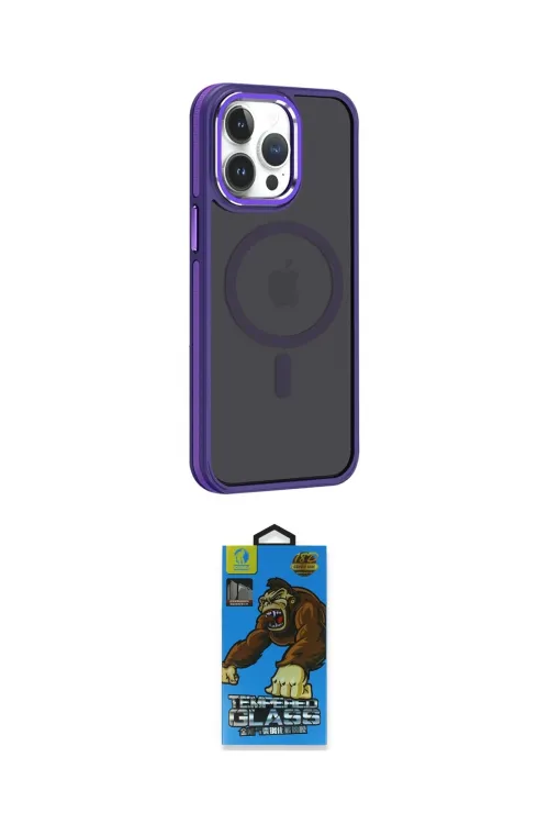 ieg™ iPhone 14 Pro Kılıf Yörünge Klasik - Siyah 18D Cam Ekran Koruyucu