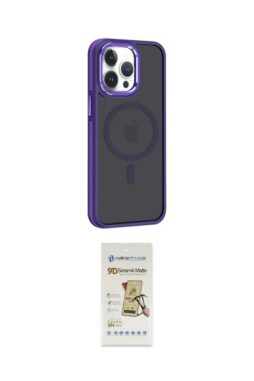 ieg™ iPhone 14 Pro Kılıf Yörünge Klasik - Siyah Mat Seramik Nano Ekran Koruyucu