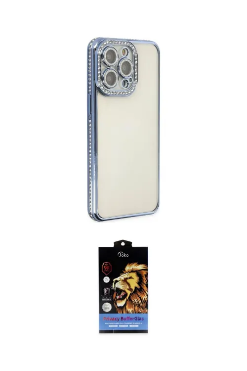 ieg™ iPhone 14 Pro Kılıf Yörünge Koleksiyonu - Siyah Buffer Hayalet Cam Ekran Koruyucu