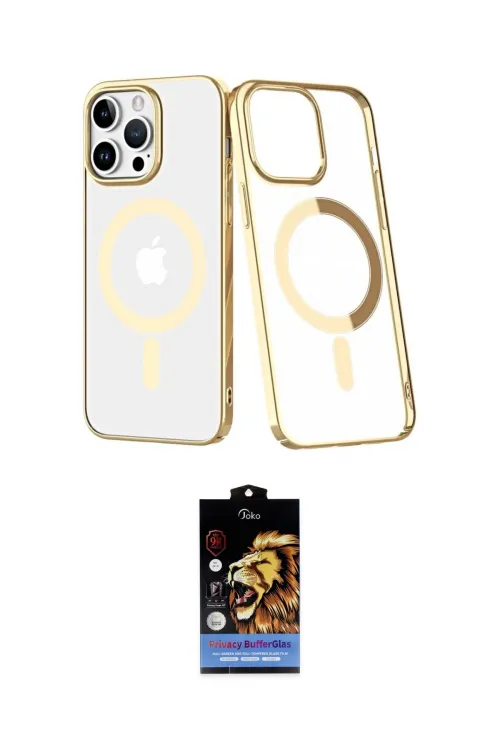 ieg™ iPhone 14 Pro Kılıf Yörünge Minimal - Siyah Buffer Hayalet Cam Ekran Koruyucu