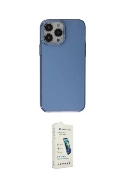 ieg™ iPhone 14 Pro Kılıf Zirve Doku Koleksiyonu - Şeffaf Pasifik Cam Ekran Koruyucu