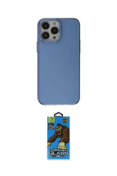 ieg™ iPhone 14 Pro Kılıf Zirve Doku Koleksiyonu - Siyah 18D Cam Ekran Koruyucu