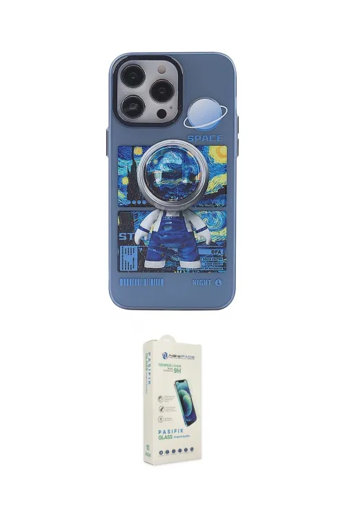 ieg™ iPhone 14 Pro Kılıf Zirve Form Özel Seri - Şeffaf Pasifik Cam Ekran Koruyucu