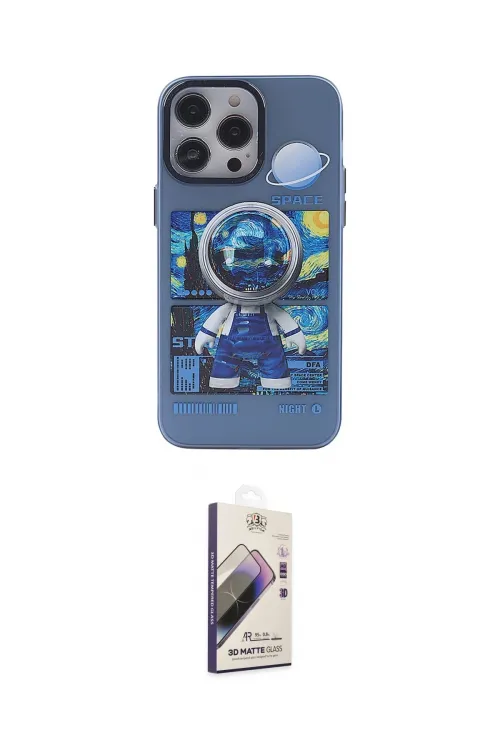 ieg™ iPhone 14 Pro Kılıf Zirve Form Özel Seri - Siyah Bilvis 3D Mat Cam Ekran Koruyucu