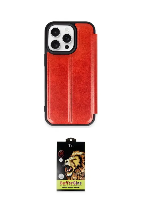 ieg™ iPhone 14 Pro Kılıf Zirve Yansıma Serisi - Siyah Buffer Cam Ekran Koruyucu