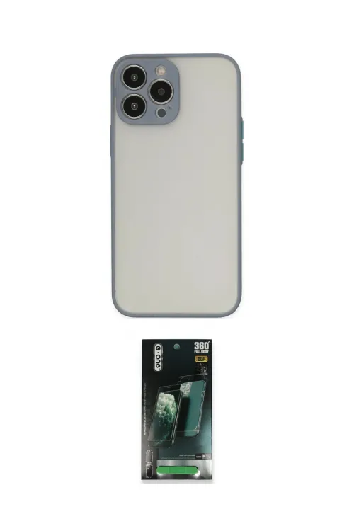 ieg™ iPhone 14 Pro Max Kılıf Ahenk Çizgi Serisi - Şeffaf 360 Full Body Arka Koruyucu
