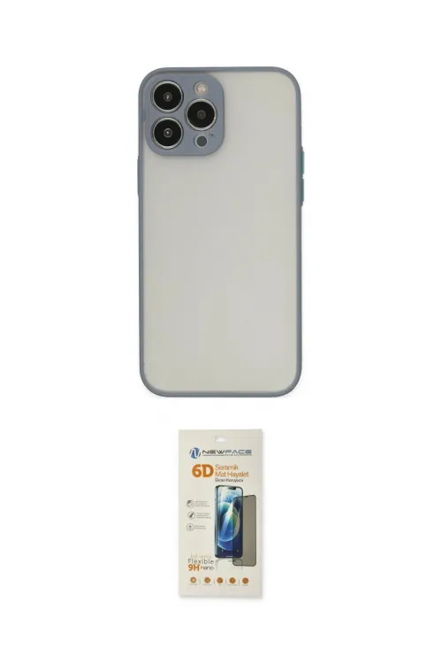 ieg™ iPhone 14 Pro Max Kılıf Ahenk Çizgi Serisi - Siyah 6D Mat Seramik Hayalet Nano Ekran Koruyucu
