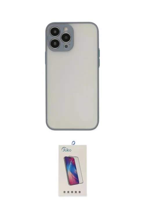 ieg™ iPhone 14 Pro Max Kılıf Ahenk Çizgi Serisi - Siyah Joko 5D Cam