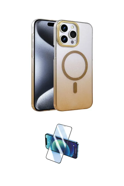 ieg™ iPhone 14 Pro Max Kılıf Ahenk Doku Özel Seri - Siyah 3D Antistatik Cam Ekran Koruyucu