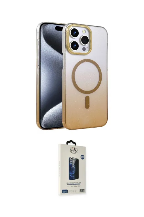 ieg™ iPhone 14 Pro Max Kılıf Ahenk Doku Özel Seri - Siyah Bilvis Hayalet Cam Ekran Koruyucu