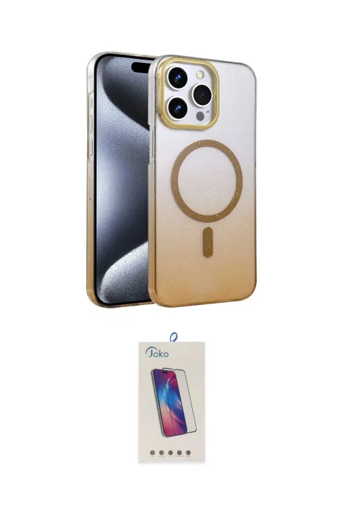 ieg™ iPhone 14 Pro Max Kılıf Ahenk Doku Özel Seri - Siyah Joko 5D Cam