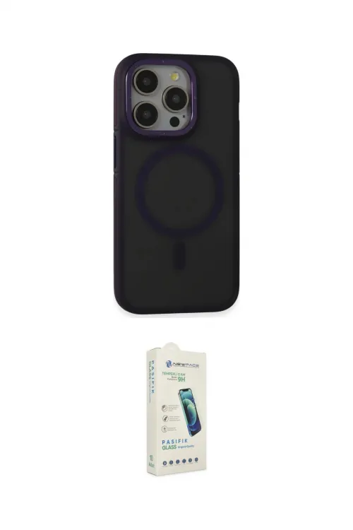 ieg™ iPhone 14 Pro Max Kılıf Ahenk Form Serisi - Şeffaf Pasifik Cam Ekran Koruyucu