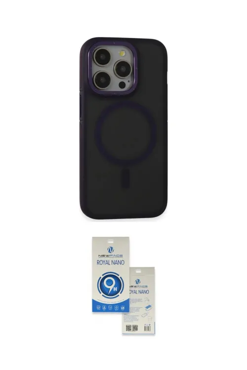 ieg™ iPhone 14 Pro Max Kılıf Ahenk Form Serisi - Şeffaf Royal Nano Ekran Koruyucu