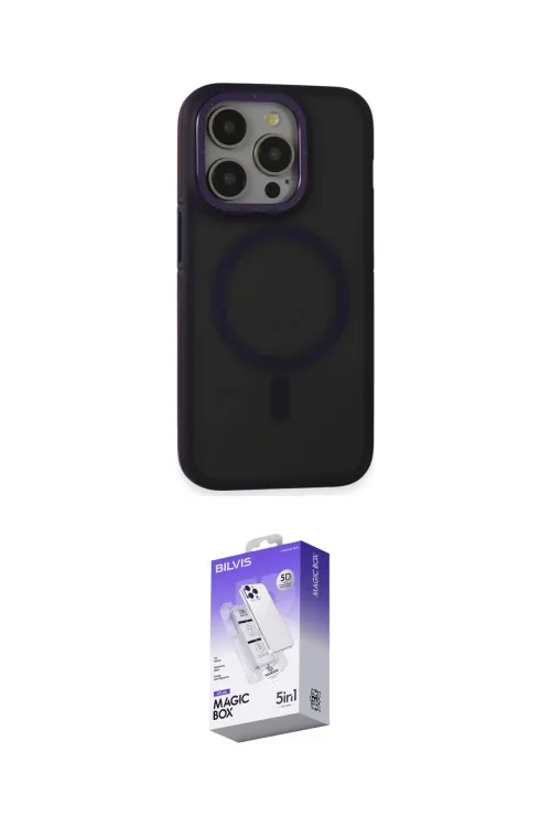 ieg™ iPhone 14 Pro Max Kılıf Ahenk Form Serisi - Siyah Bilvis 5in1 3D Magic Cam Ekran Koruyucu