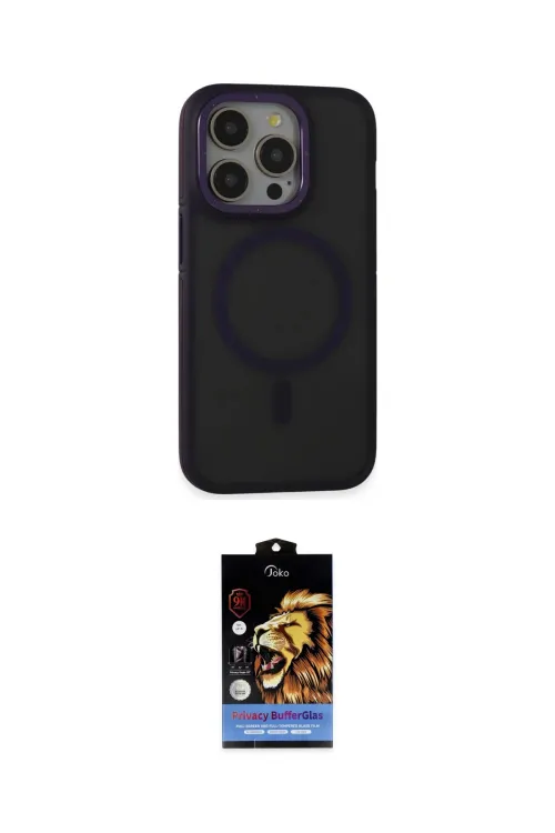 ieg™ iPhone 14 Pro Max Kılıf Ahenk Form Serisi - Siyah Buffer Hayalet Cam Ekran Koruyucu